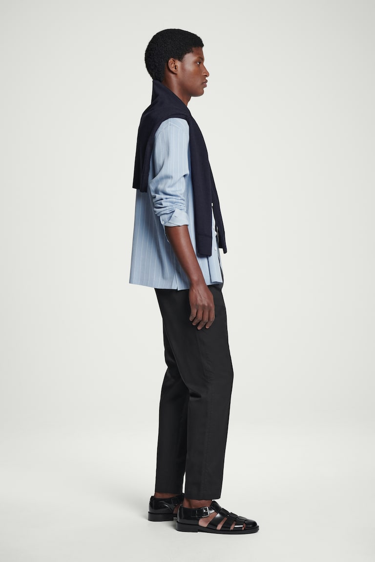 H&M PANTALONI AFFUSOLATI IN TWILL - NERO - UOMO