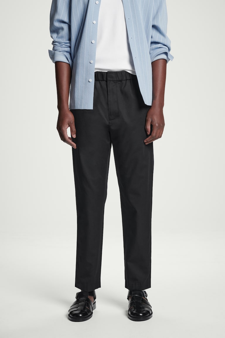 H&M PANTALONI AFFUSOLATI IN TWILL - VERDE - UOMO