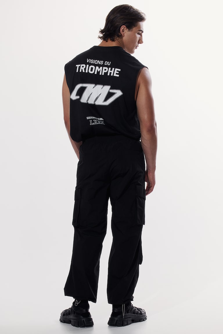 H&M Pantaloni Cargo Parachute Loose Fit - Nero - UOMO