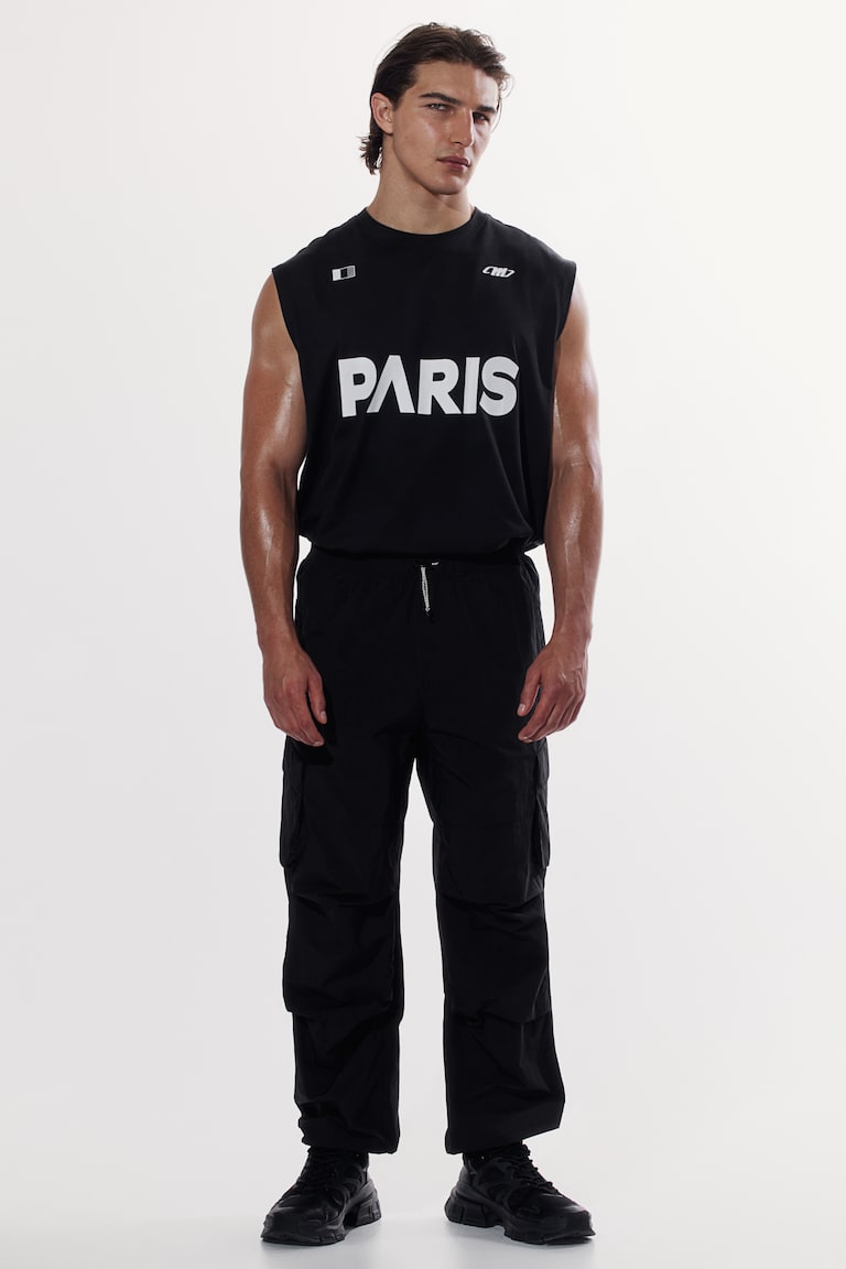 H&M Pantaloni cargo parachute Loose Fit - Nero - UOMO