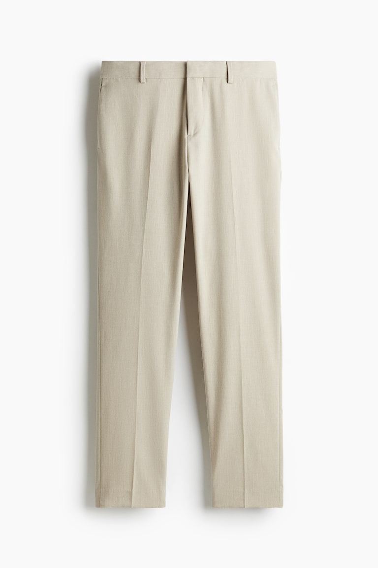 H&M Pantaloni Da Completo Slim Fit - Beige - UOMO