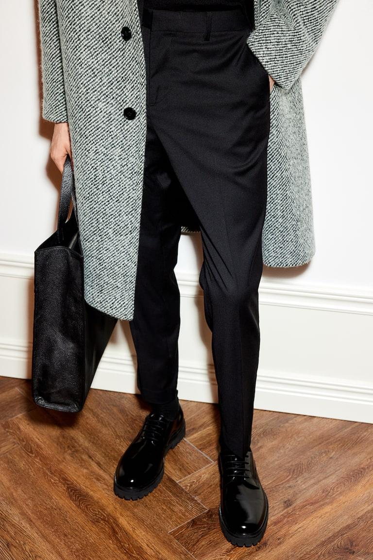 H&M Pantaloni Da Completo Slim Fit - Blu Navy - UOMO