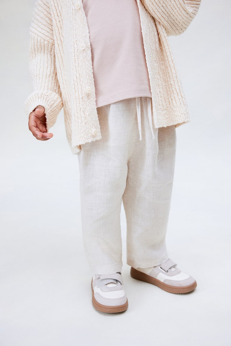 H&M Pantaloni In Lino - Beige Chiaro - BAMBINO