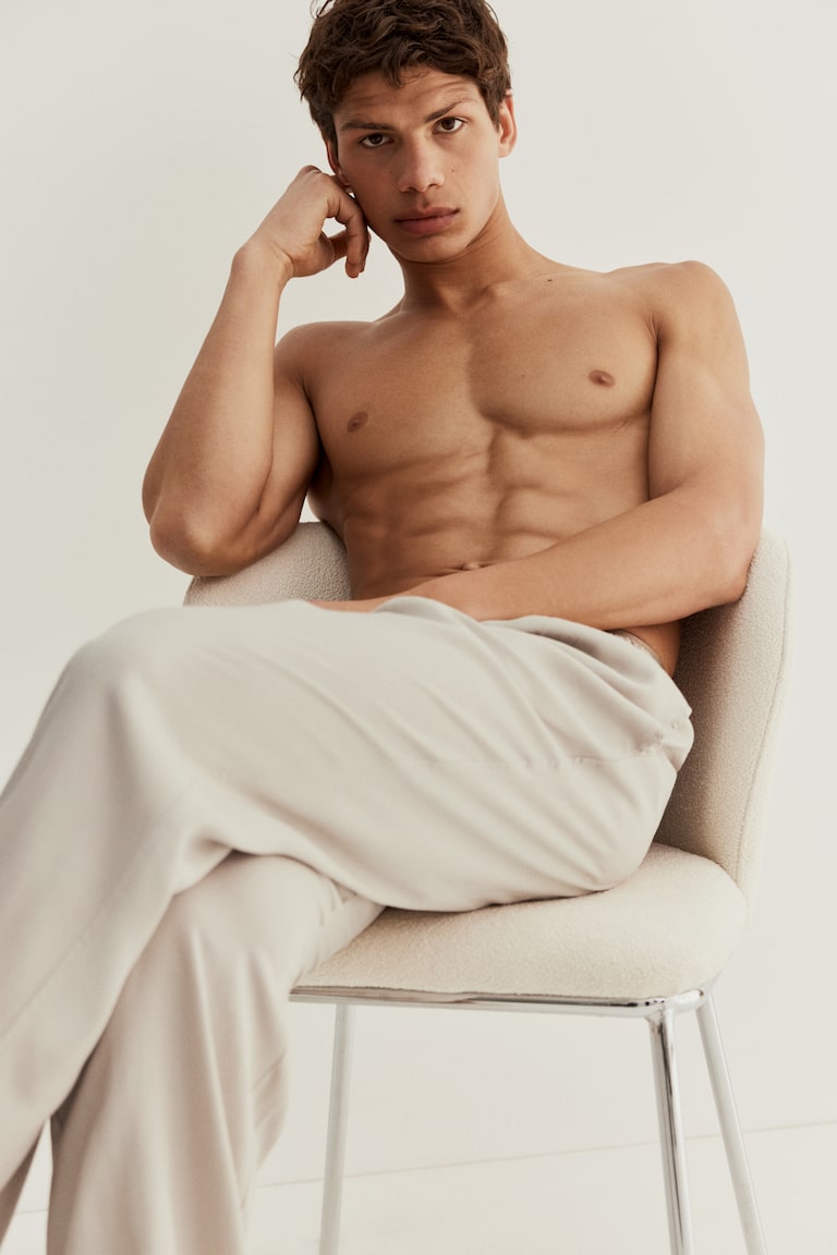 H&M Pantaloni In Lyocell Relaxed Fit - Beige - UOMO