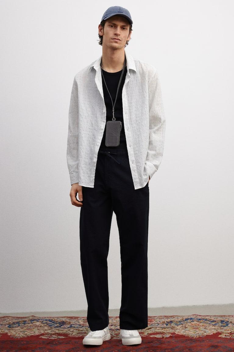 H&M Pantaloni in seersucker Relaxed Fit - Beige - UOMO