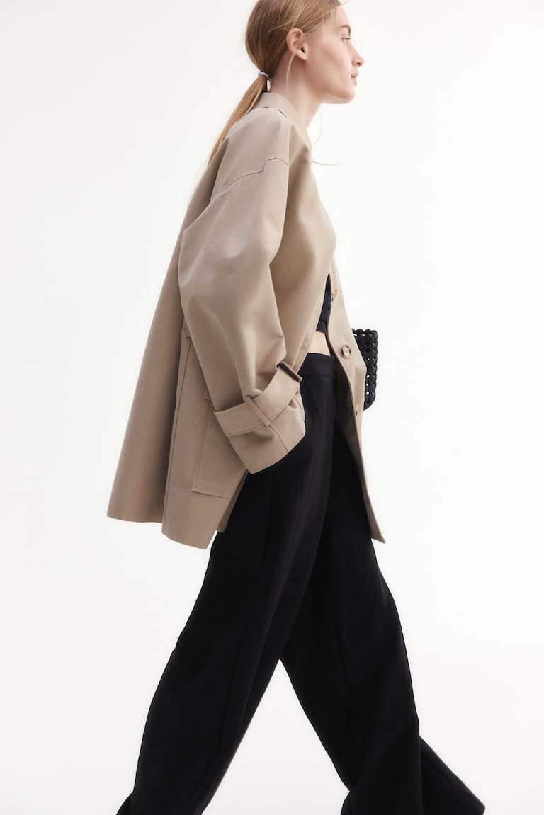 H&M Pantaloni Sartoriali Ampi - Marrone Scuro - DONNA