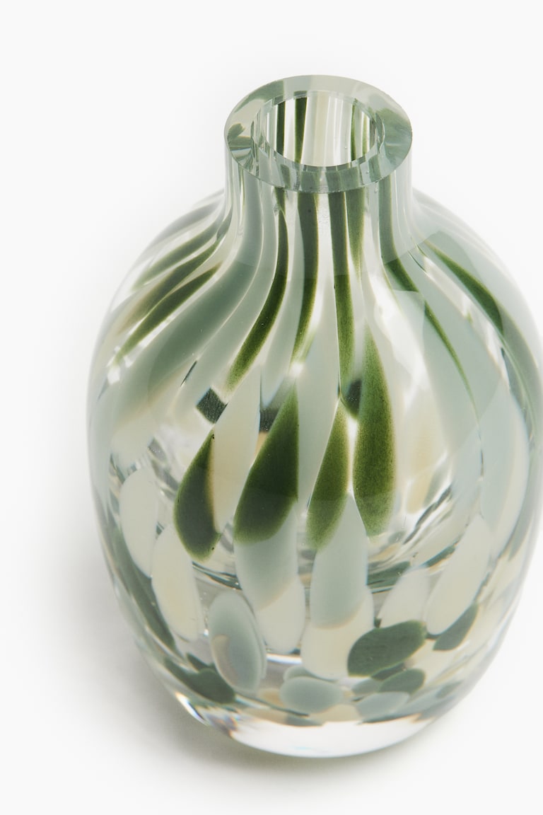 H&M Piccolo Vaso In Vetro - Verde/fantasia - HOME
