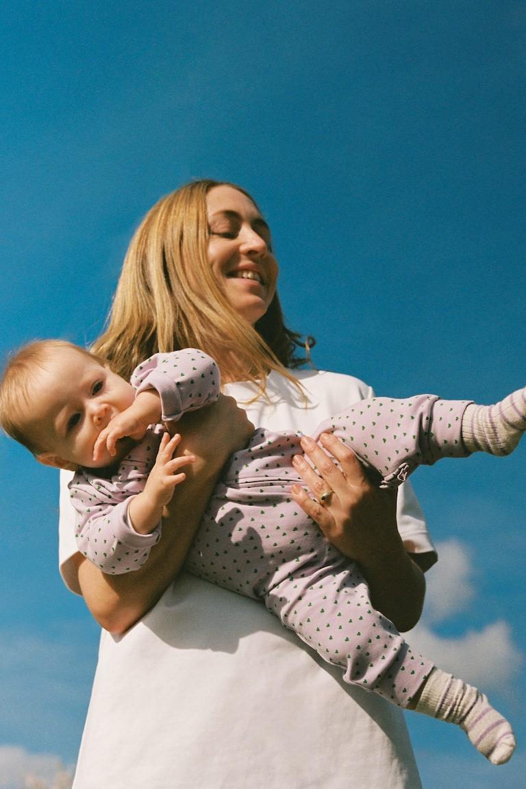 H&M Pigiama intero - Azzurro/Pois verdi - BAMBINO