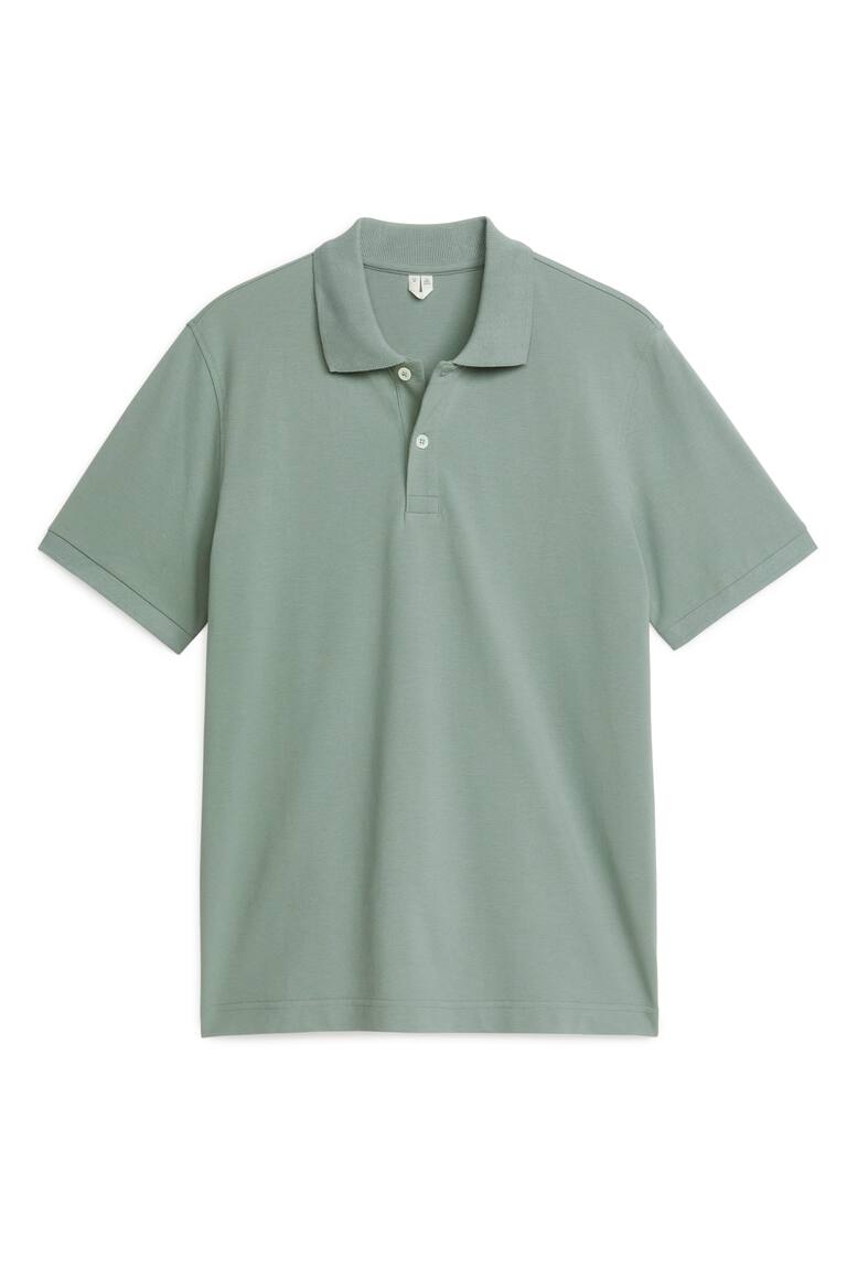 H&M Piqué Polo Shirt - Grigio Mélange - UOMO