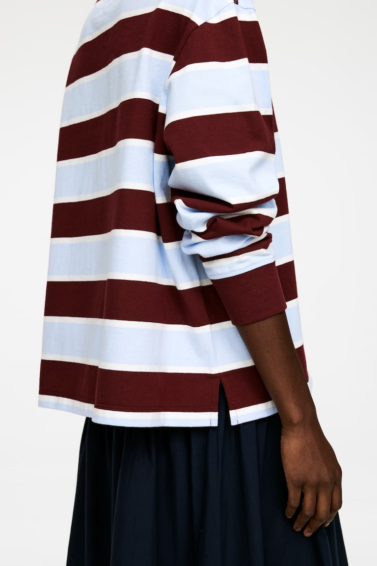 H&M Polo In Cotone - Blu/Bianco Sporco - DONNA