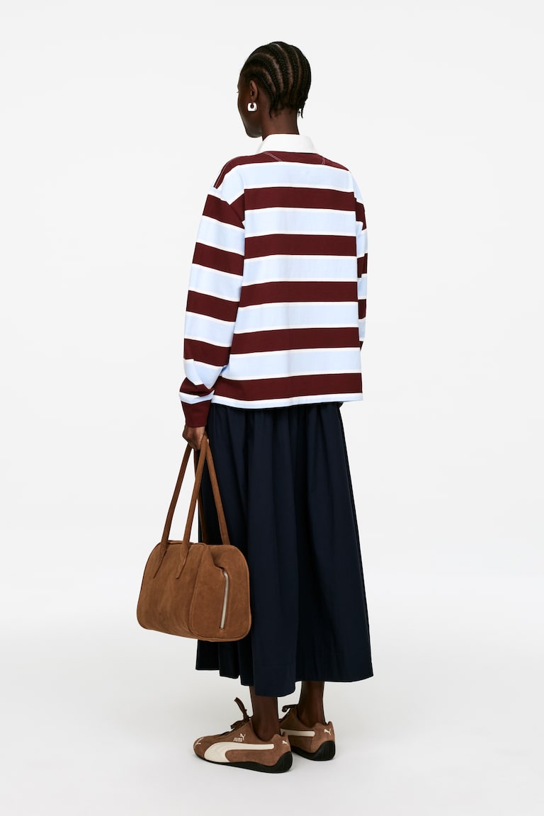 H&M Polo In Cotone - Blu/Bianco Sporco - DONNA