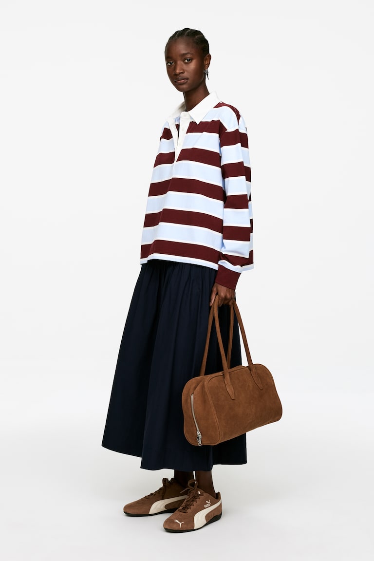 H&M Polo In Cotone - Blu/Bianco Sporco - DONNA