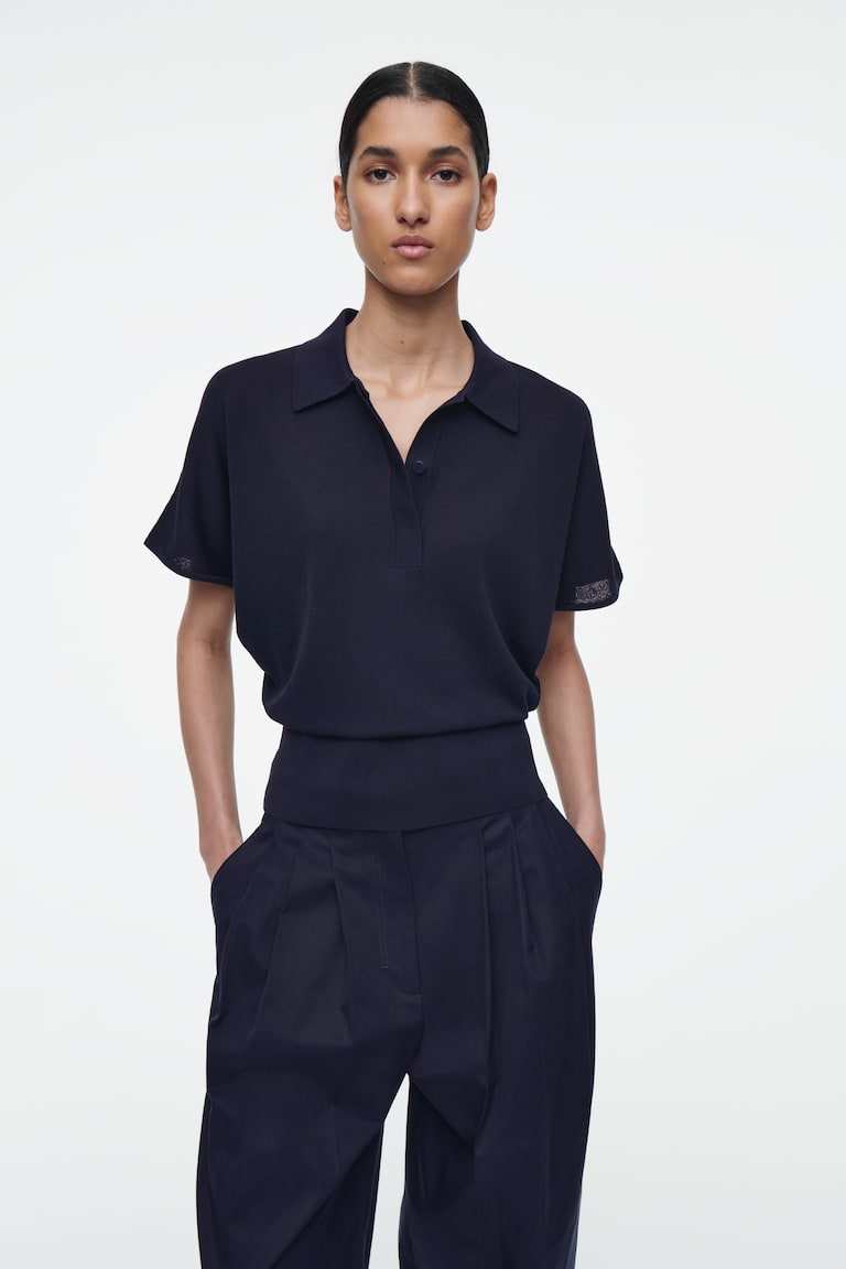 H&M POLO IN MAGLIA - BLU NAVY SCURO - DONNA