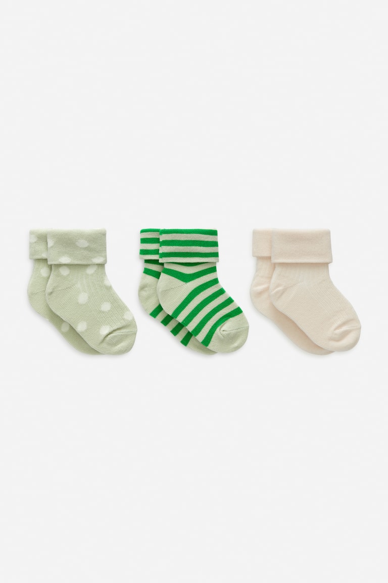 H&M Rib Socks Set of 3 Pairs - Blu/Cuori - BAMBINO