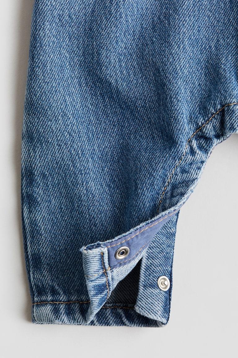 H&M Salopette In Denim - Grigio Scuro - BAMBINO