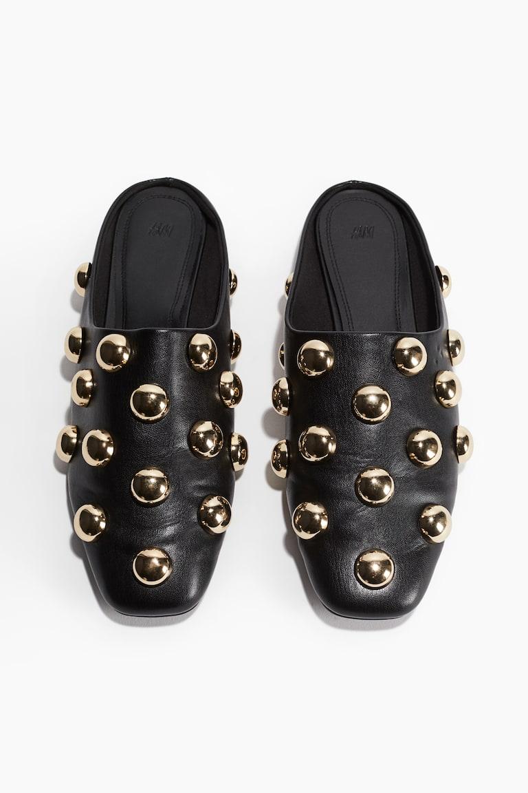 H&M Sandali Slip-on Decorati - Nero/strass - DONNA