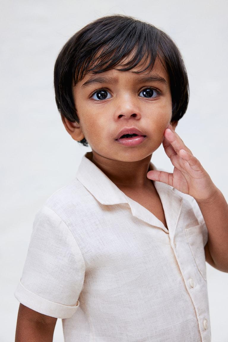 H&M Set 2 Pezzi In Lino - Beige Chiaro - BAMBINO