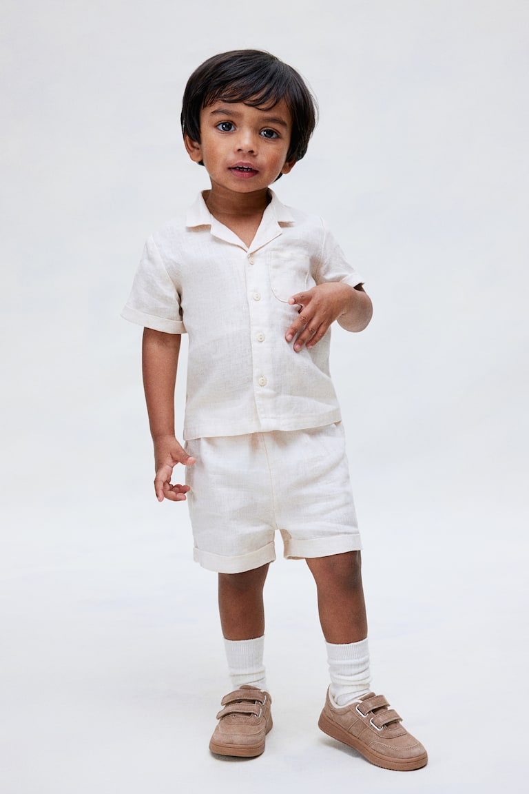 H&M Set 2 pezzi in lino - Beige chiaro - BAMBINO