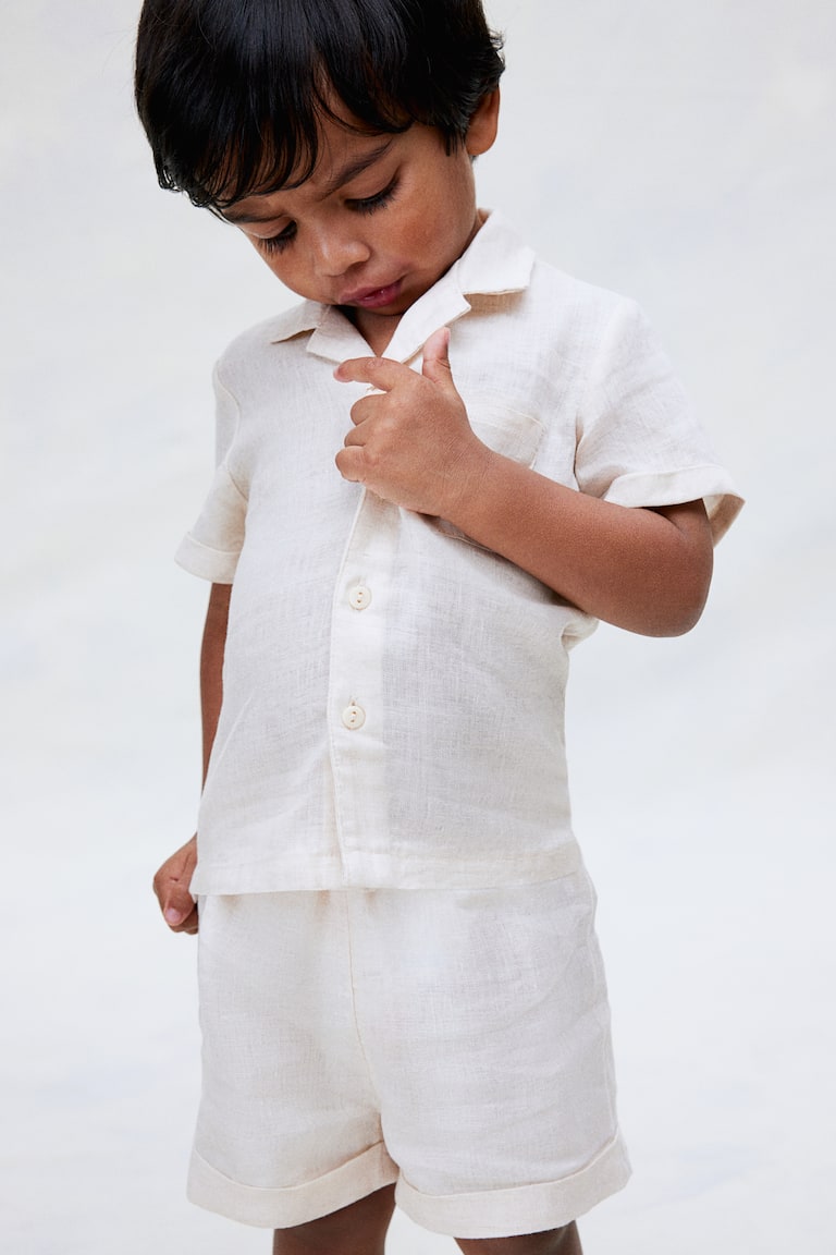 H&M Set 2 Pezzi In Lino - Marrone - BAMBINO