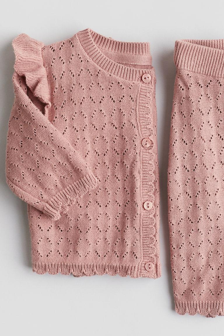 H&M Set 2 Pezzi In Maglia Fine - Crema/righe - BAMBINO