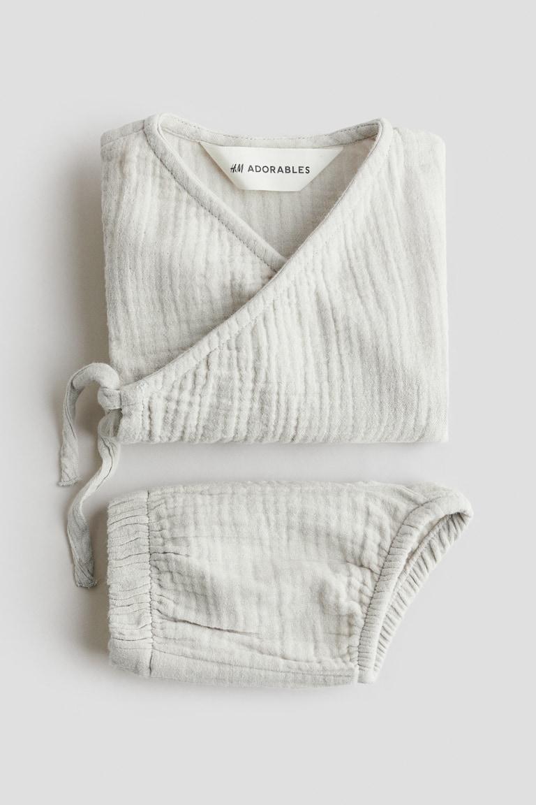 H&M Set 2 Pezzi In Mussola Di Cotone - Crema - BAMBINO