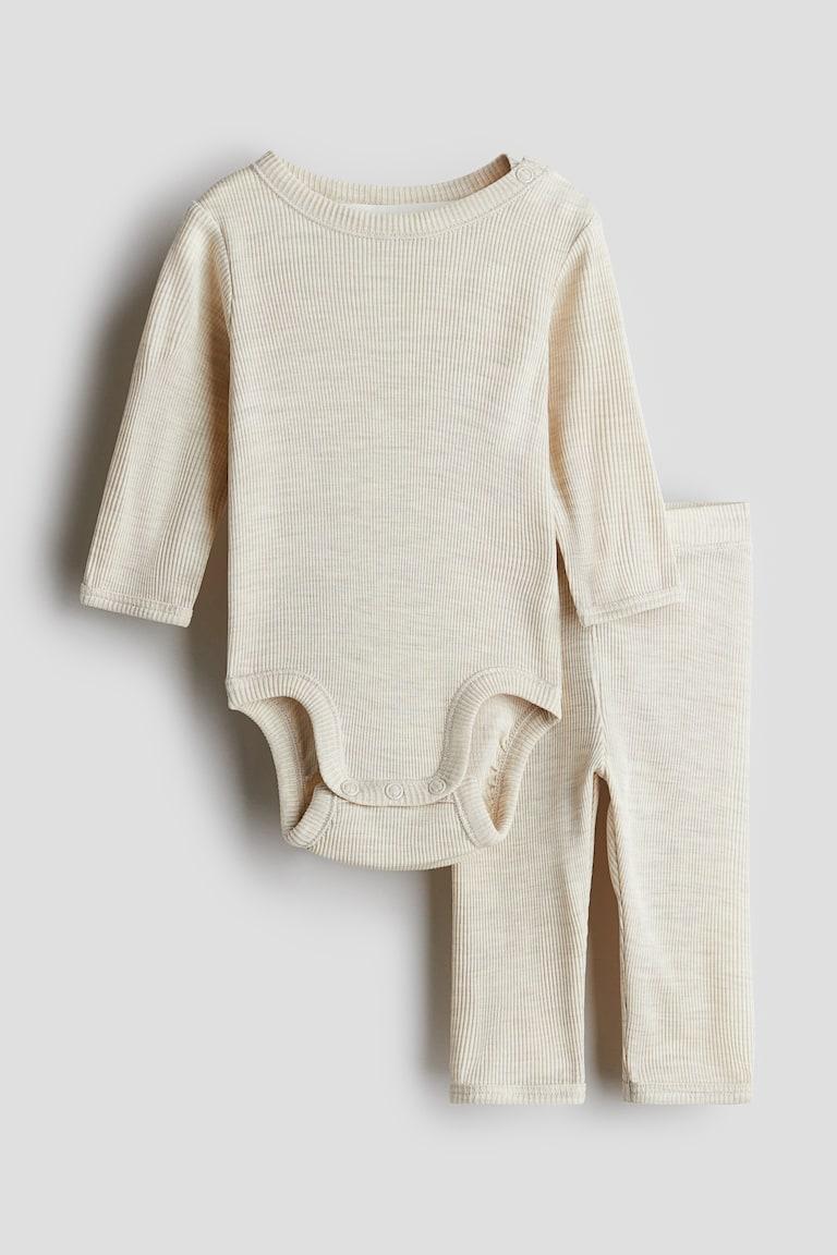 H&M Set in jersey di seta 2 pezzi - Beige - BAMBINO