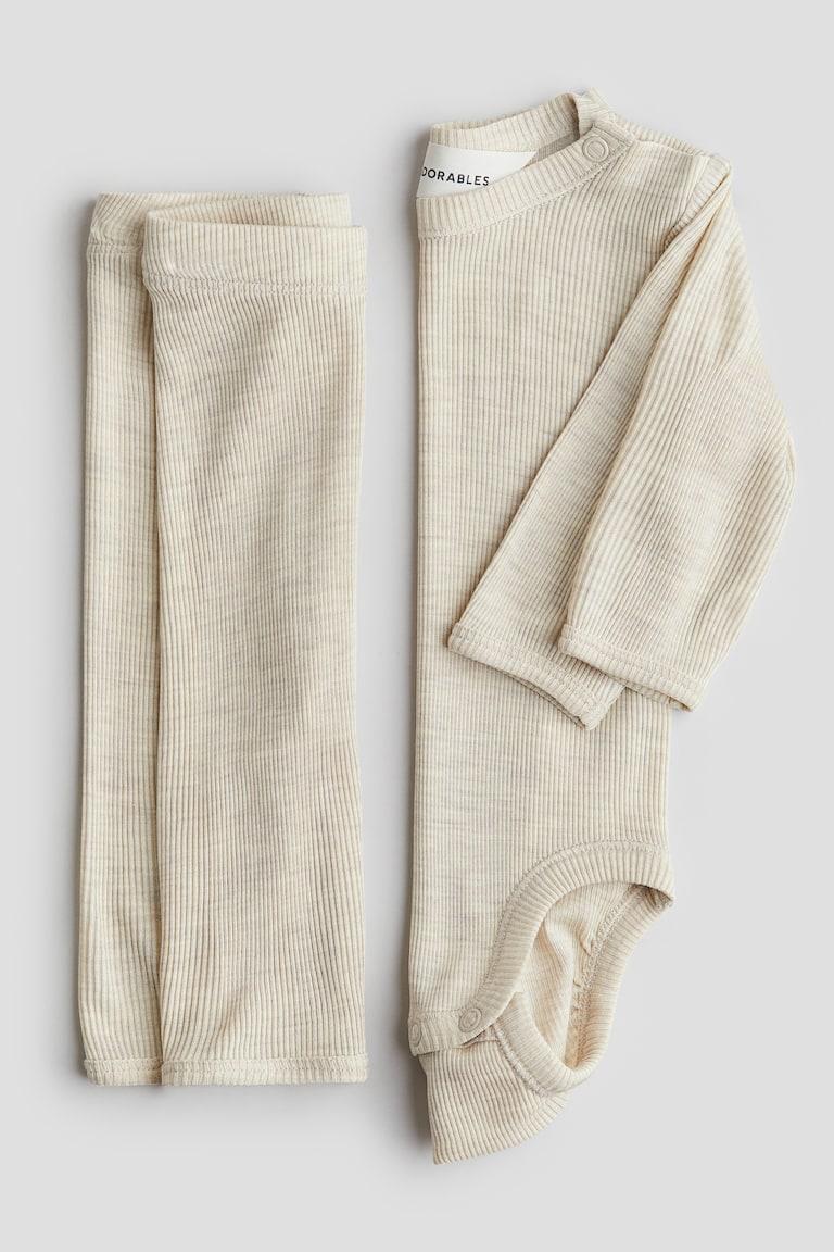 H&M Set In Jersey Di Seta 2 Pezzi - Crema - BAMBINO