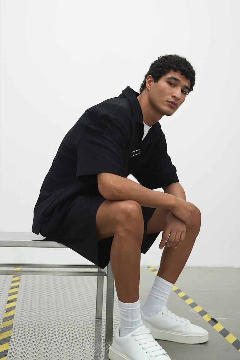 H&M Shorts Cargo Relaxed Fit - Nero - UOMO