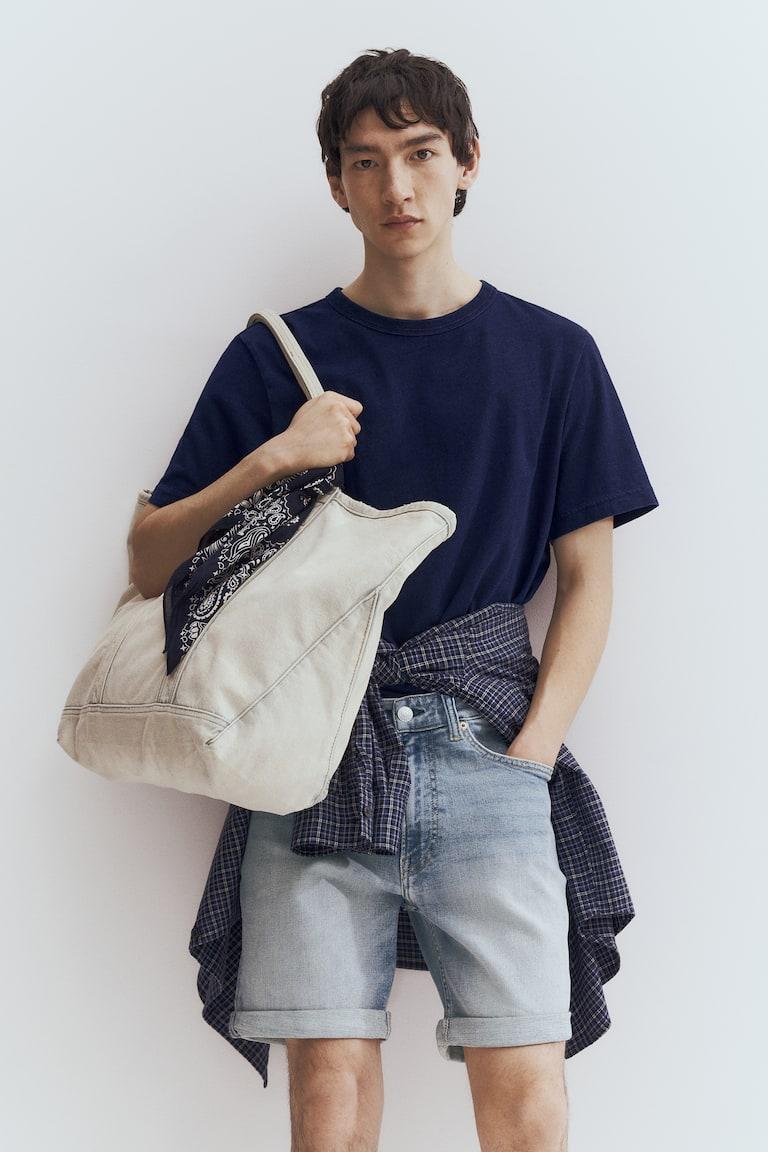 H&M Shorts In Denim Slim - Blu Denim Chiaro - UOMO