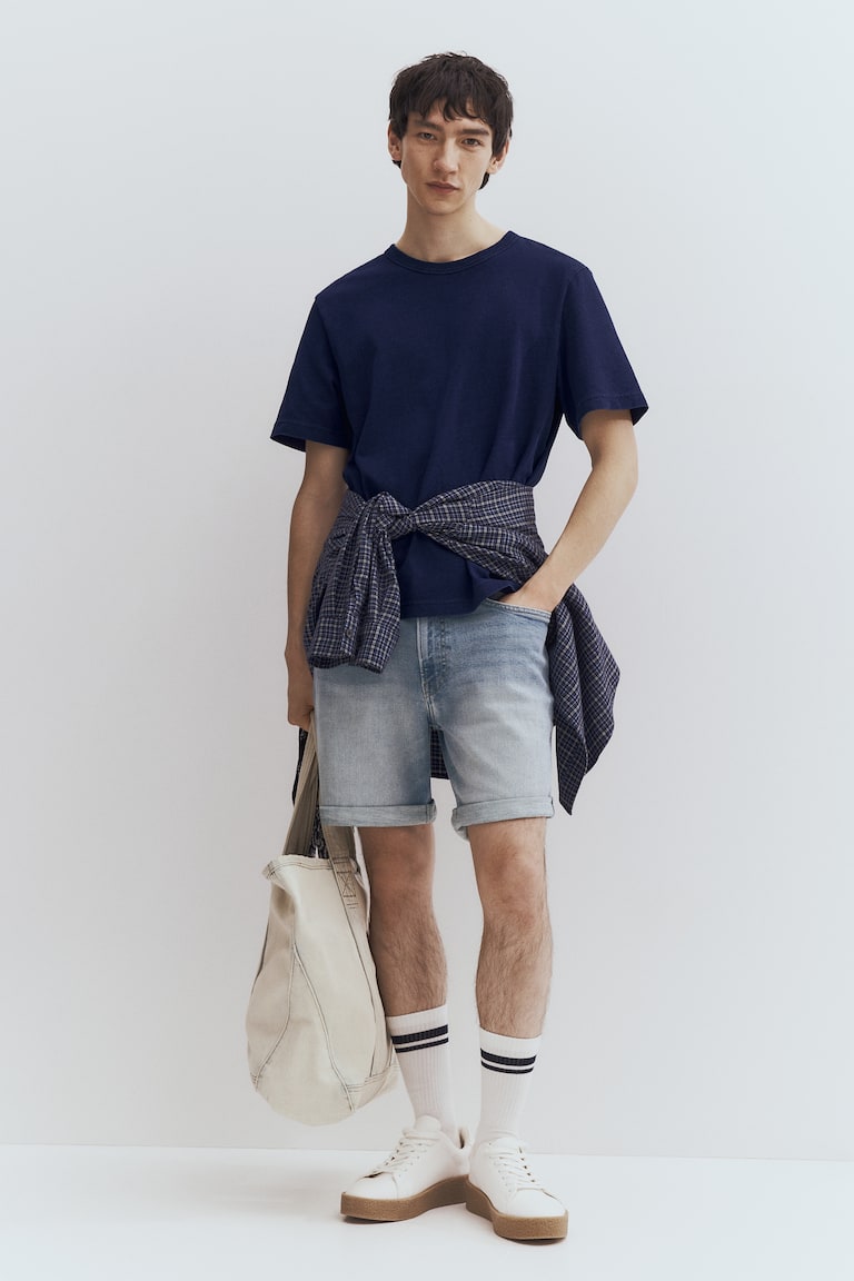 H&M Shorts in denim Slim - Nero - UOMO