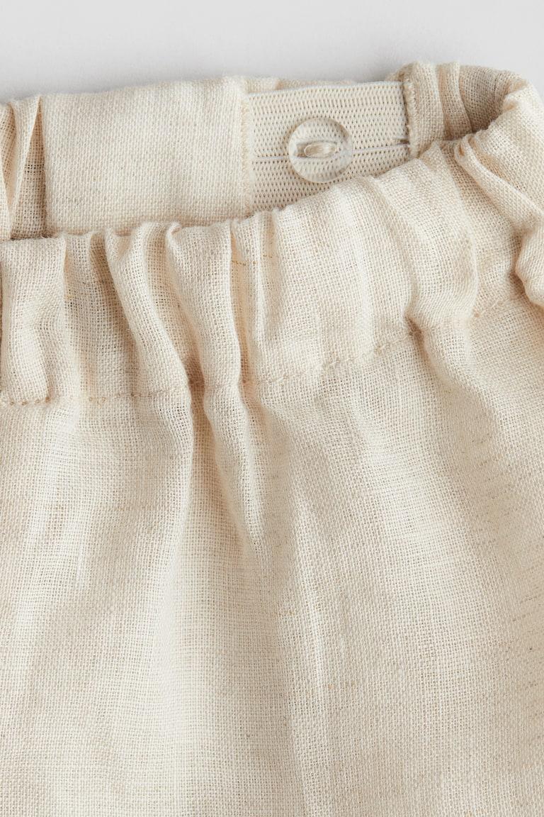 H&M Shorts In Lino Con Bordo A Volant - Rosa - BAMBINO