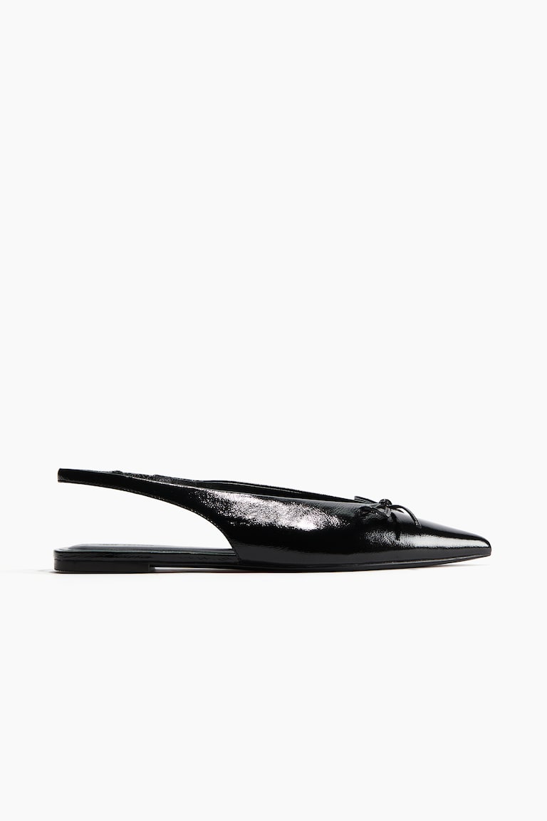 H&M Slingback Tipo Ballerine In Pelle - Nero - DONNA