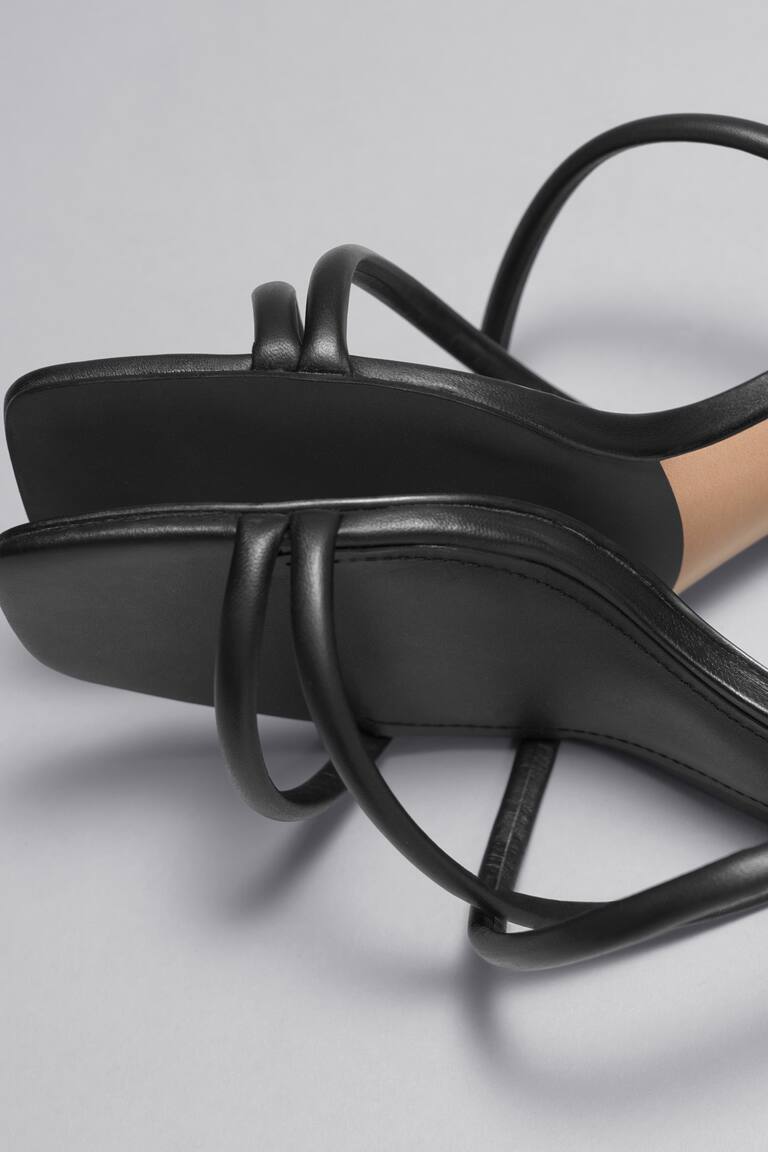 H&M Strappy Block Heel Sandals - Bordeaux - DONNA