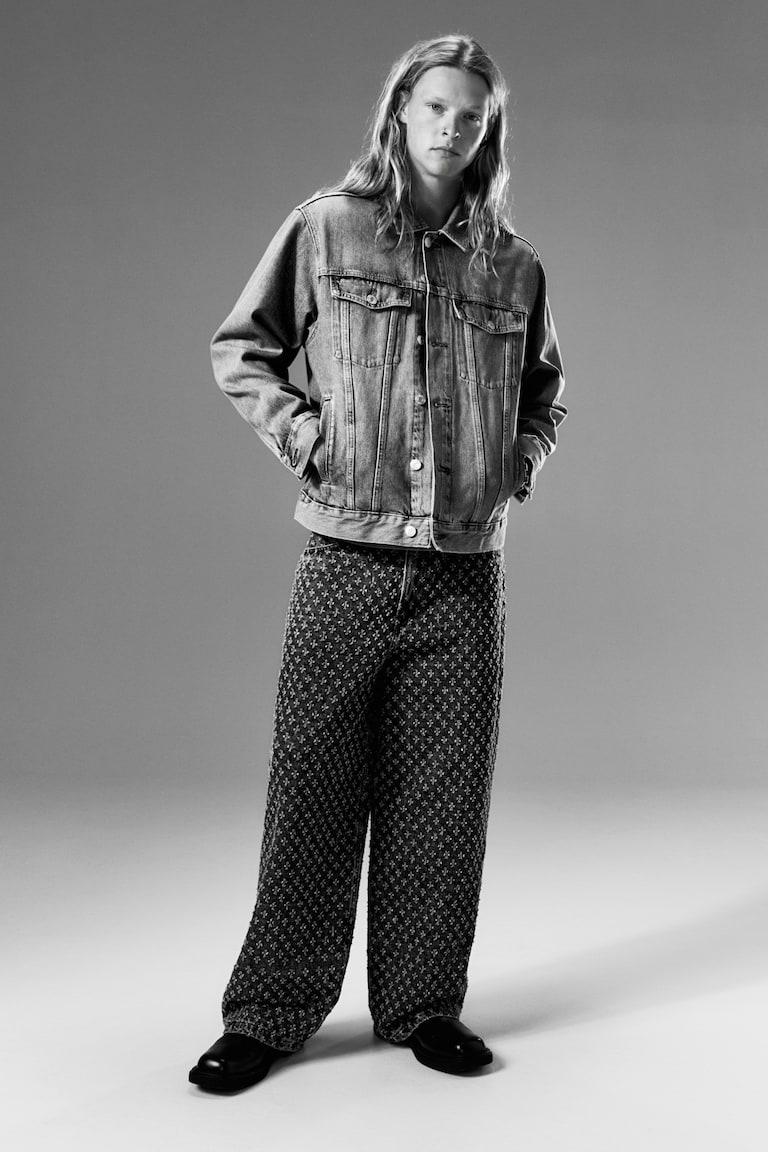 H&M Super Baggy Jeans - Grigio Chiaro - UOMO