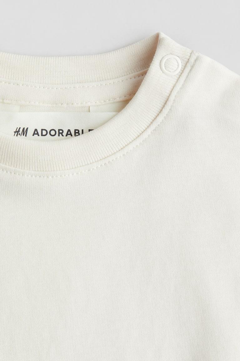 H&M T-shirt Ampia In Cotone Pima - Bianco - BAMBINO