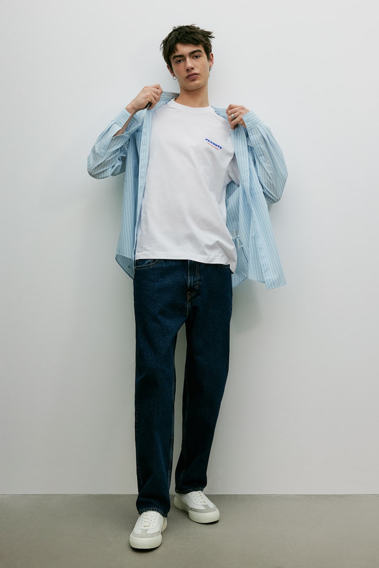 H&M T-shirt Con Stampa Loose Fit - Nero/Oasis - UOMO