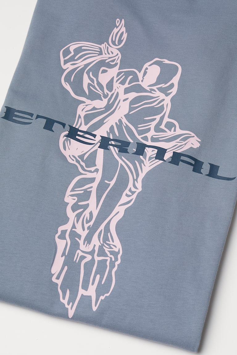 H&M T-shirt Con Stampa Loose Fit - Nero/United - UOMO