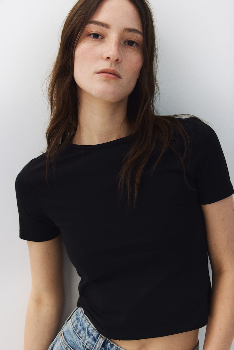 H&M T-shirt Corta - Bianco - DONNA