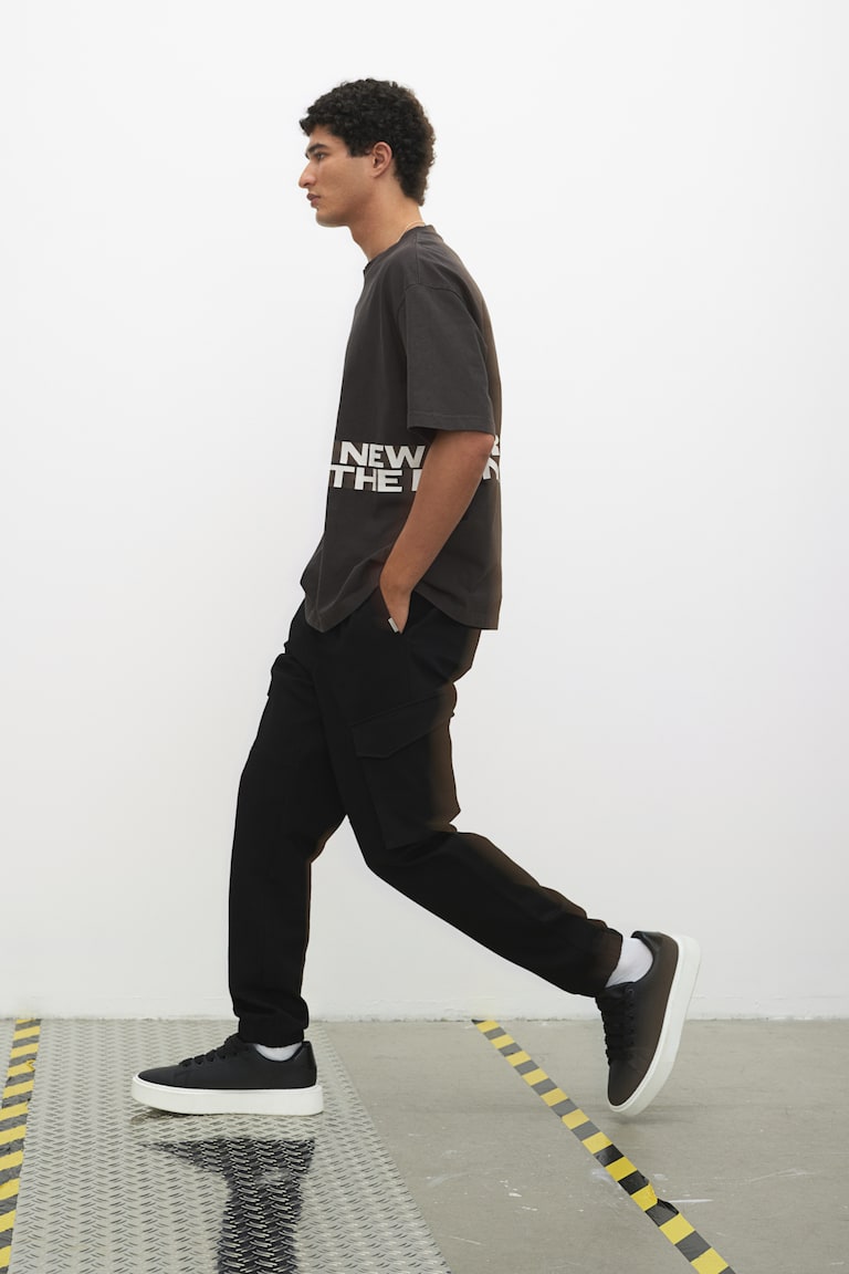 H&M T-shirt effetto lavato Loose Fit - Beige/NY - UOMO