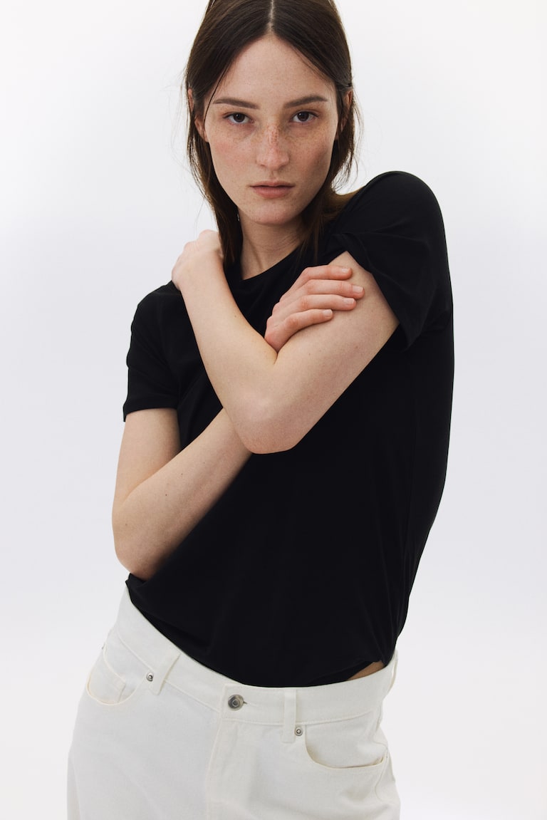 H&M T-shirt in cotone - Bianco - DONNA