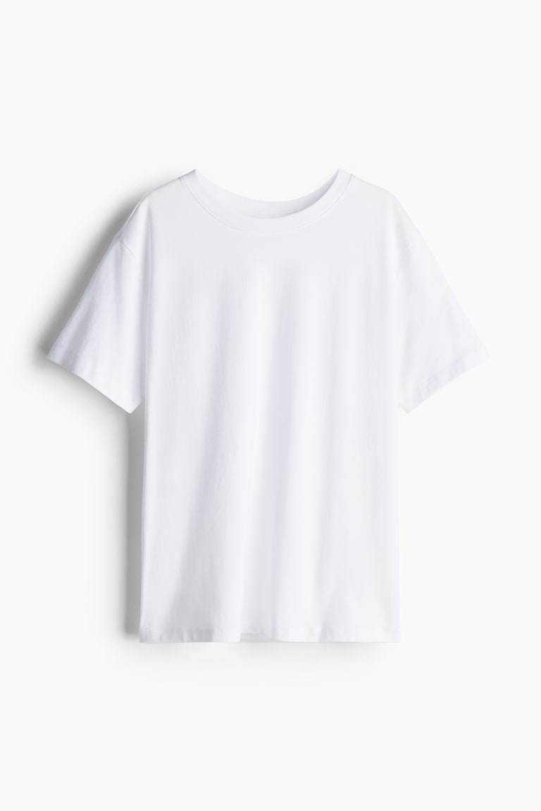 H&M T-shirt In Cotone - Crema/righe - DONNA