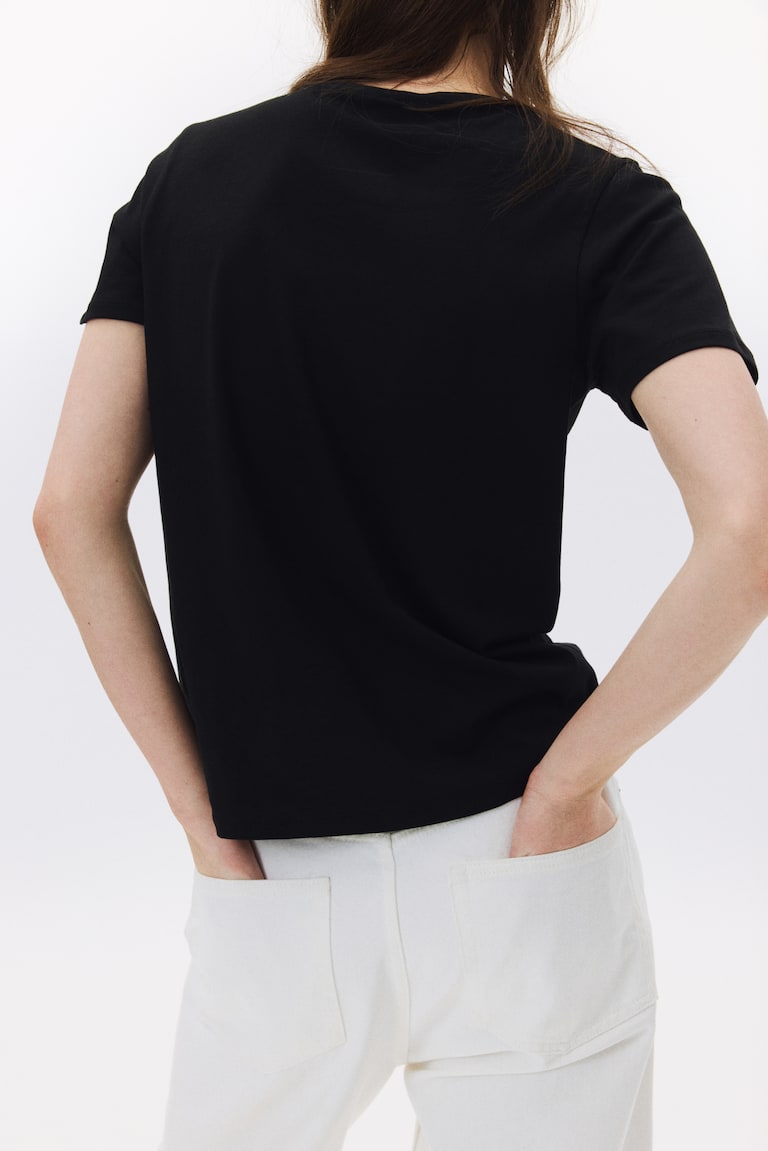 H&M T-shirt In Cotone - Rosa Cipria - DONNA