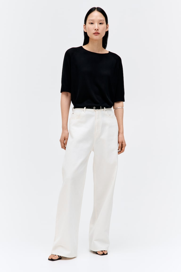 H&M T-shirt In Maglia - Verde Kaki Scuro - DONNA