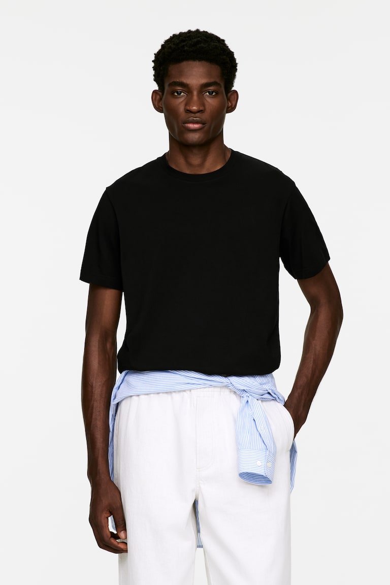 H&M T-shirt leggera - Blu scuro - UOMO