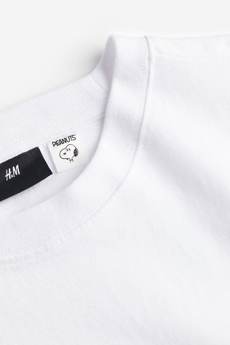 H&M T-shirt Oversized Fit - Bianco/Blur - UOMO