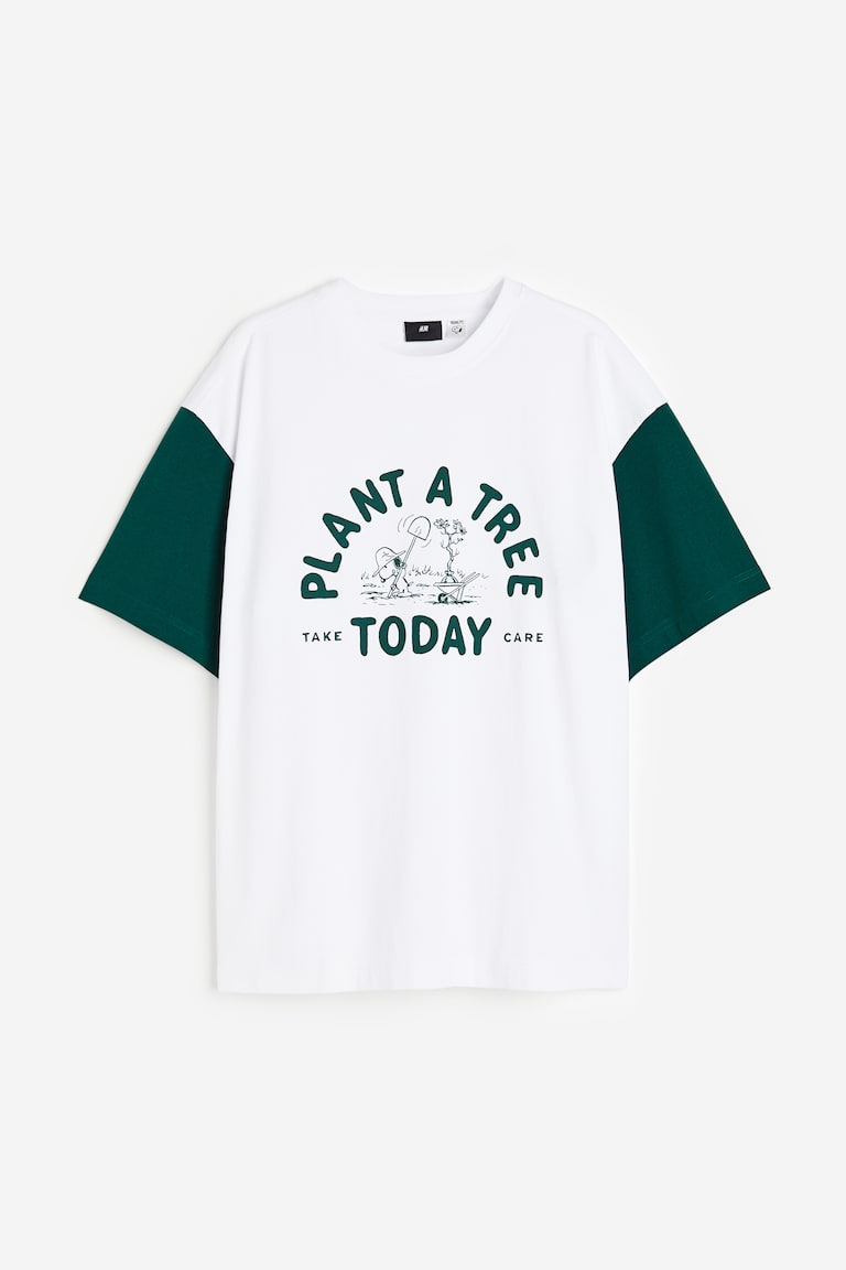 H&M T-shirt Oversized Fit - Nero/Green Day - UOMO