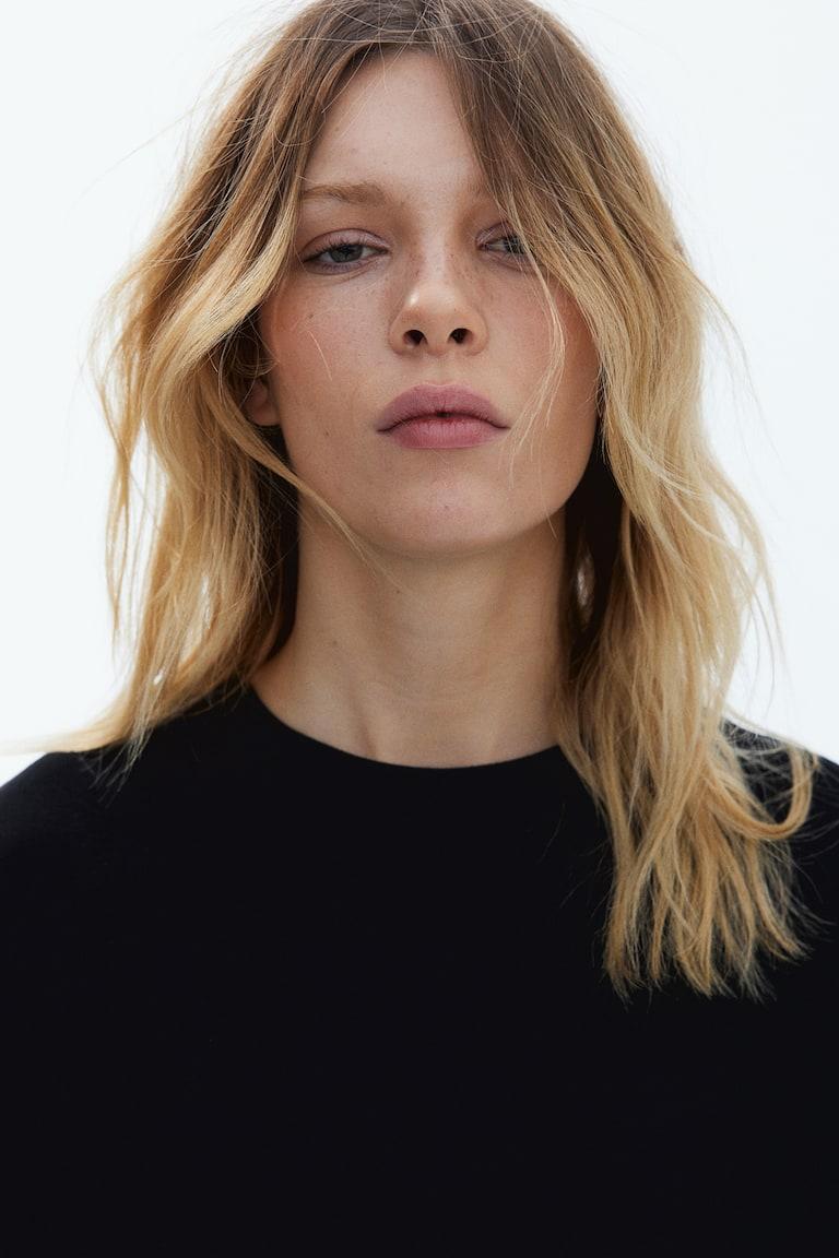 H&M T-shirt Squadrata In Interlock - Nero - DONNA