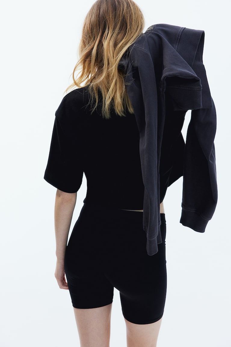 H&M T-shirt Squadrata In Interlock - Nero - DONNA