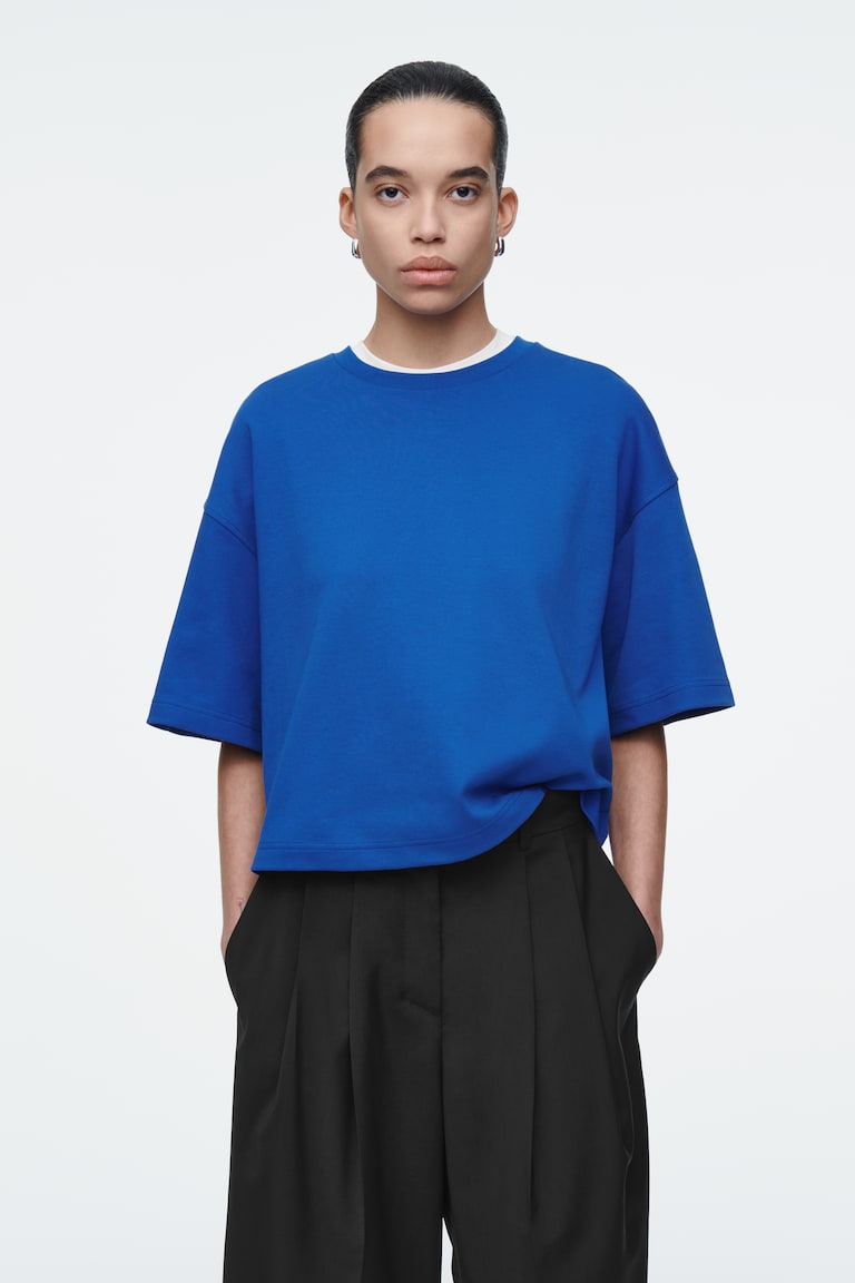 H&M T-SHIRT SQUADRATA OVERSIZE - BIANCO - DONNA