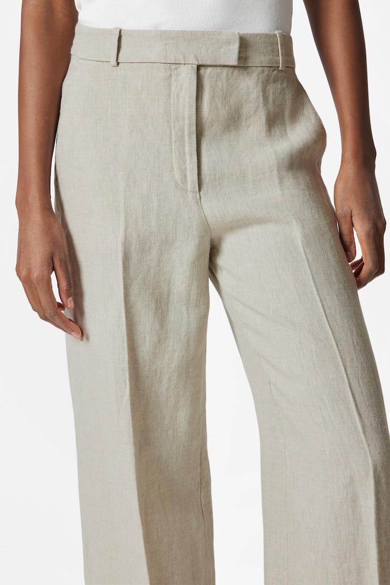 H&M Tailored Linen Trousers - Nero - DONNA
